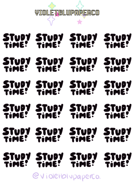 Study Time Bubble letters