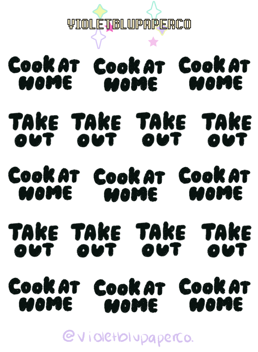Cook at Home/ Take out bubble stickers