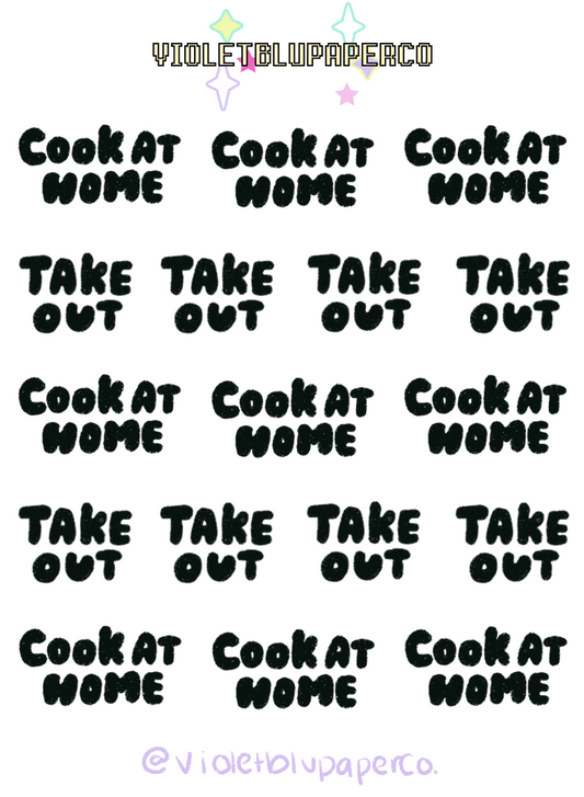 Cook at Home/ Take out bubble stickers