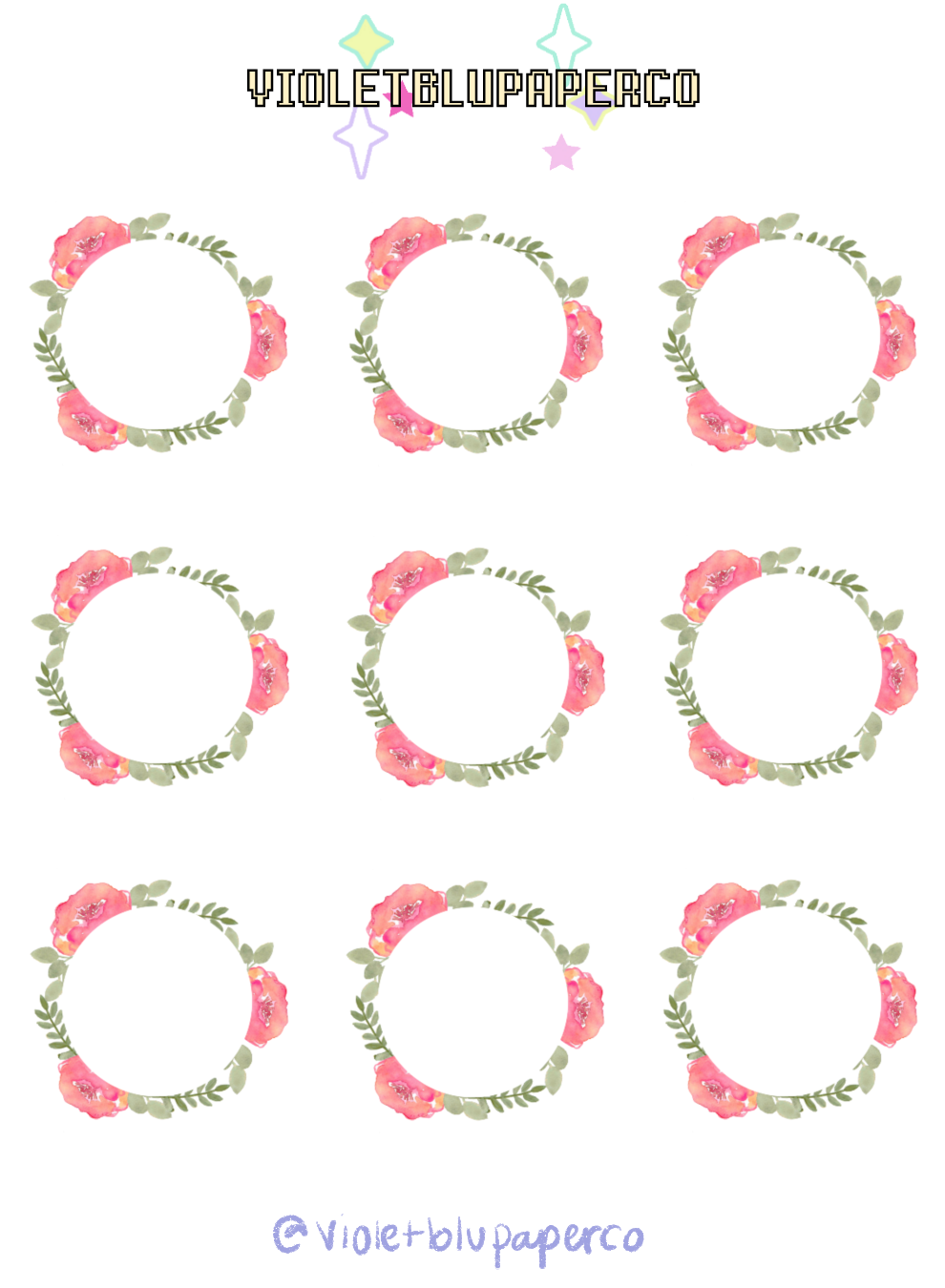 Floral circle stickers