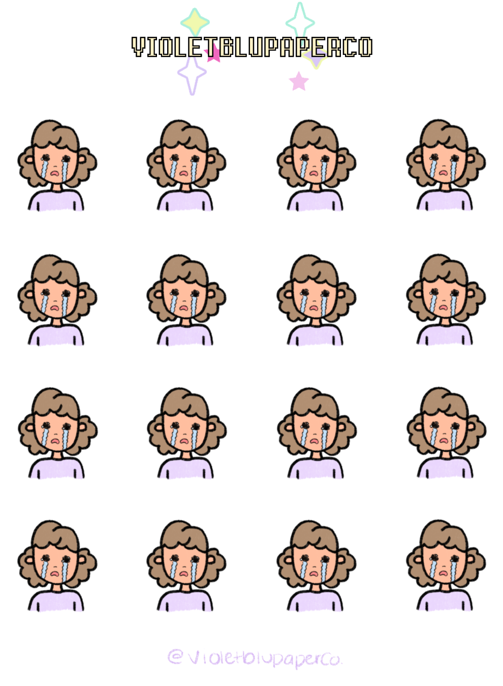 Essie crying doodle stickers