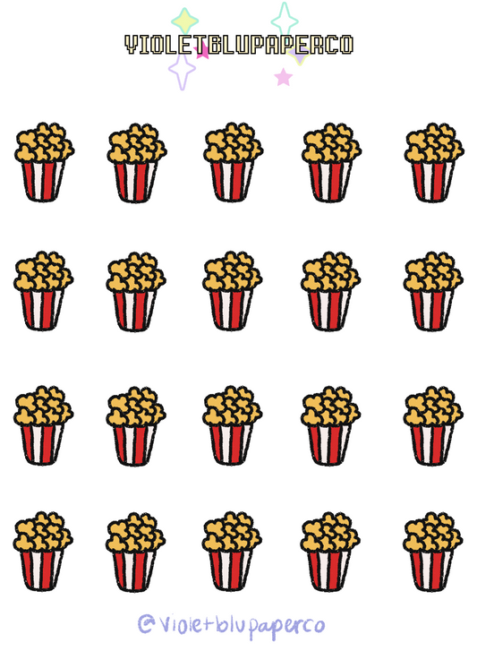 Popcorn doodle stickers