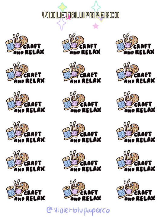 Craft and relax doodle stickers