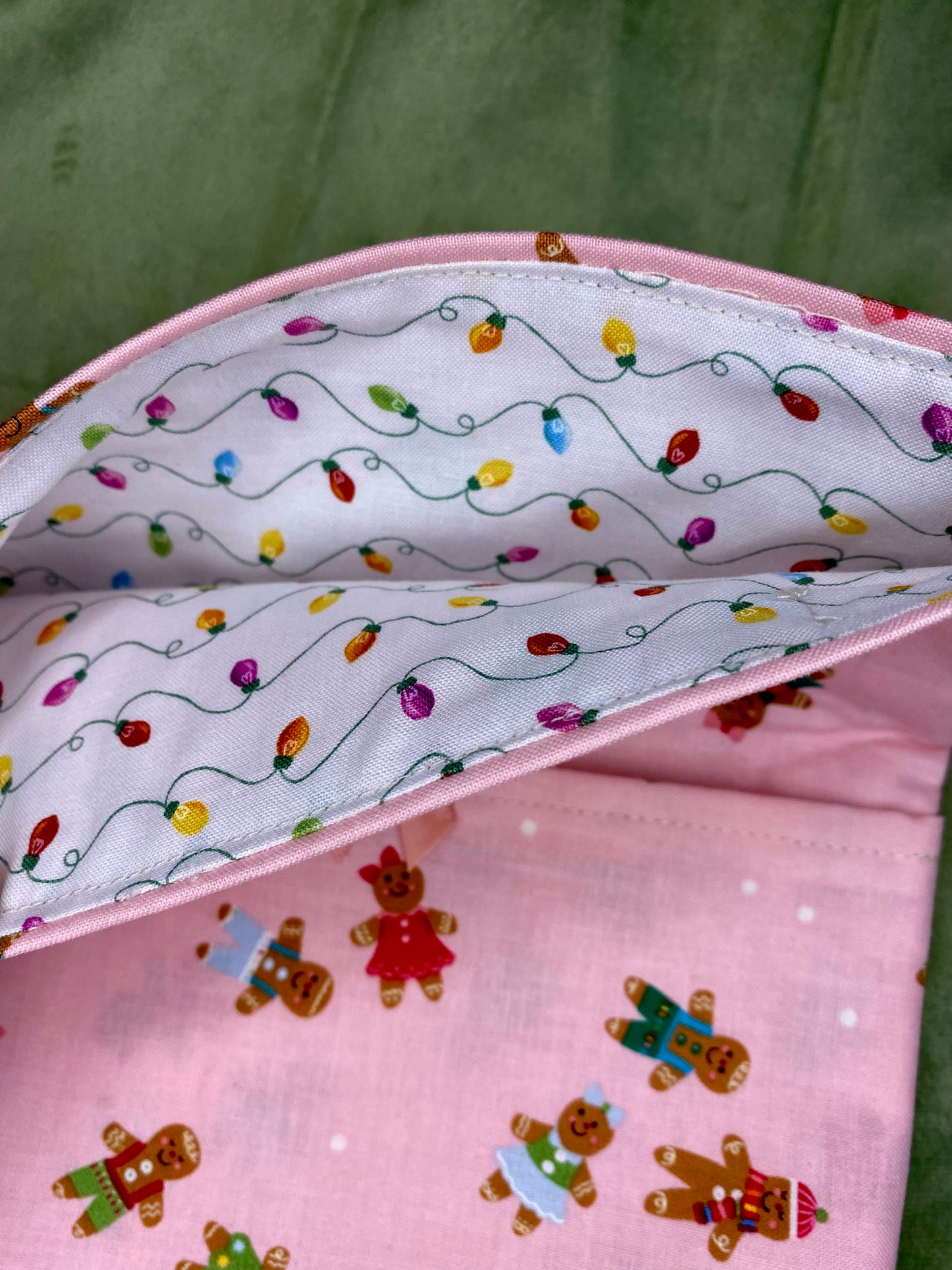 Gingerbread Cookies Fabric Book Sleeve | Bible, Book, or Planner Cover | Violetblu Paper Co.