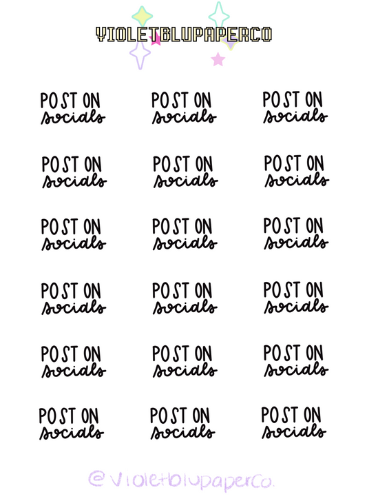 Post on socials Script stickers