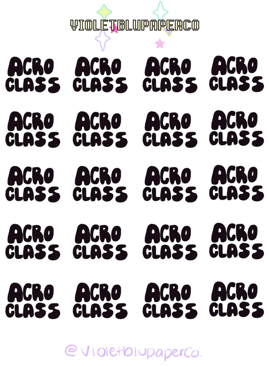 Acro Class Bubble letters