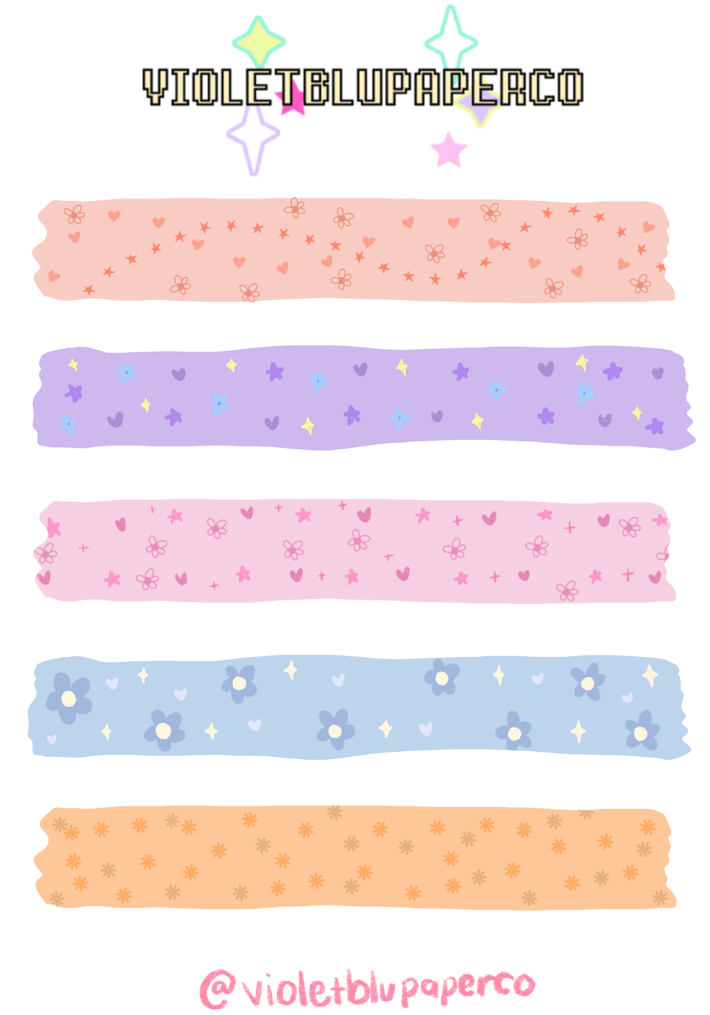 Washi strip doodle stickers