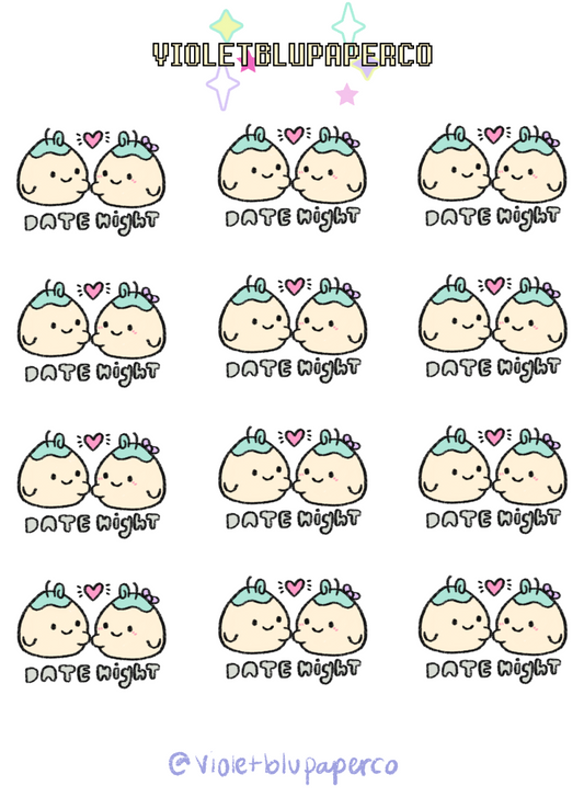 Date night Plummy Doodle stickers