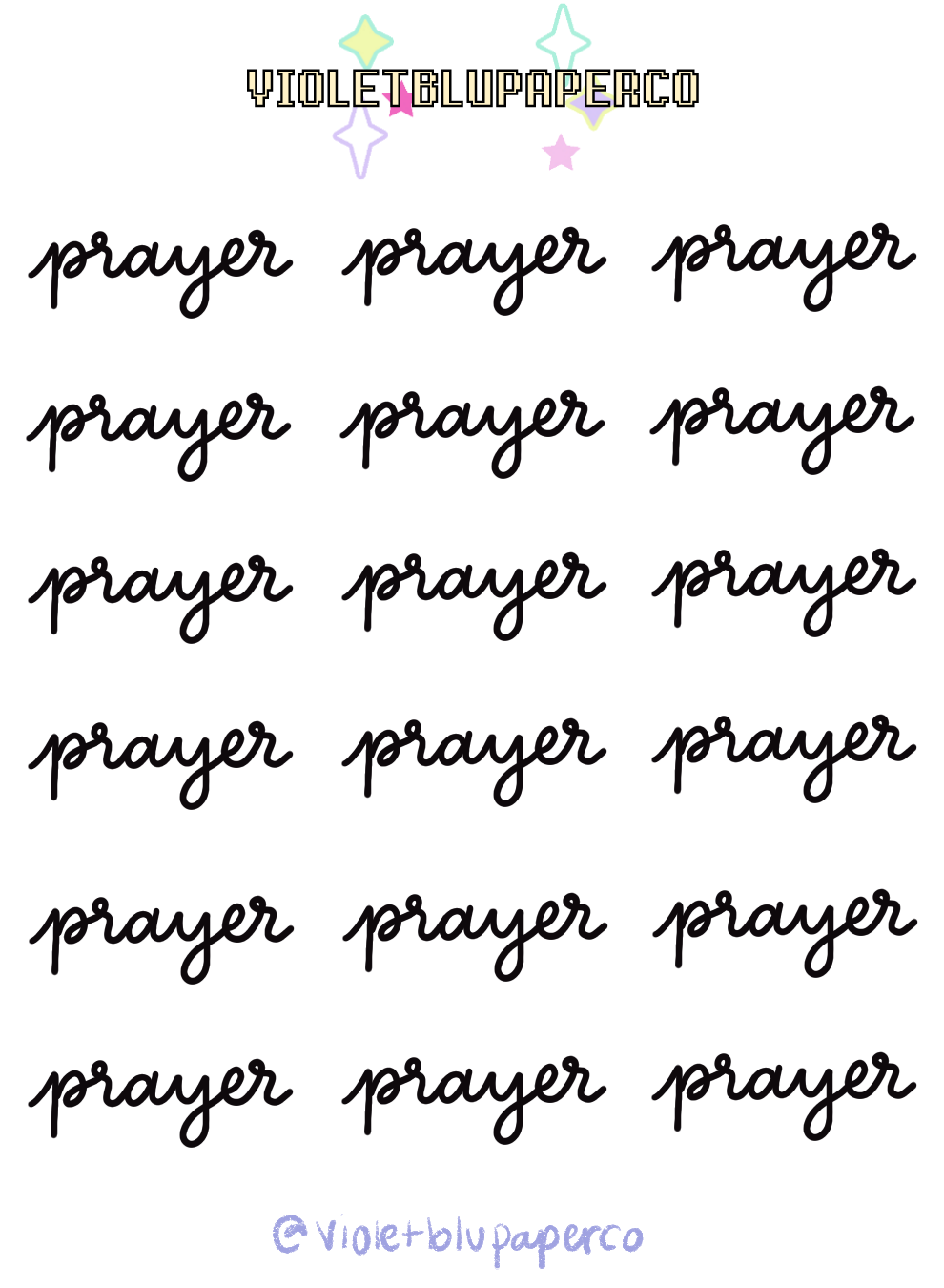 Prayer script sticker