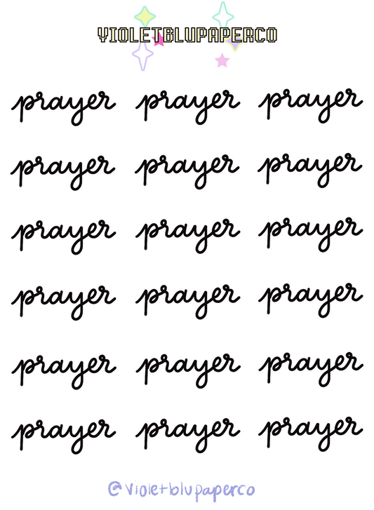 Prayer script sticker