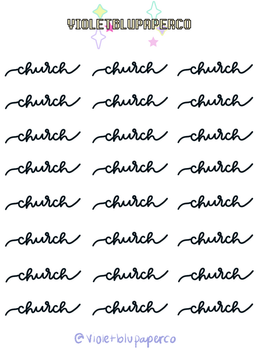 Church script sticker