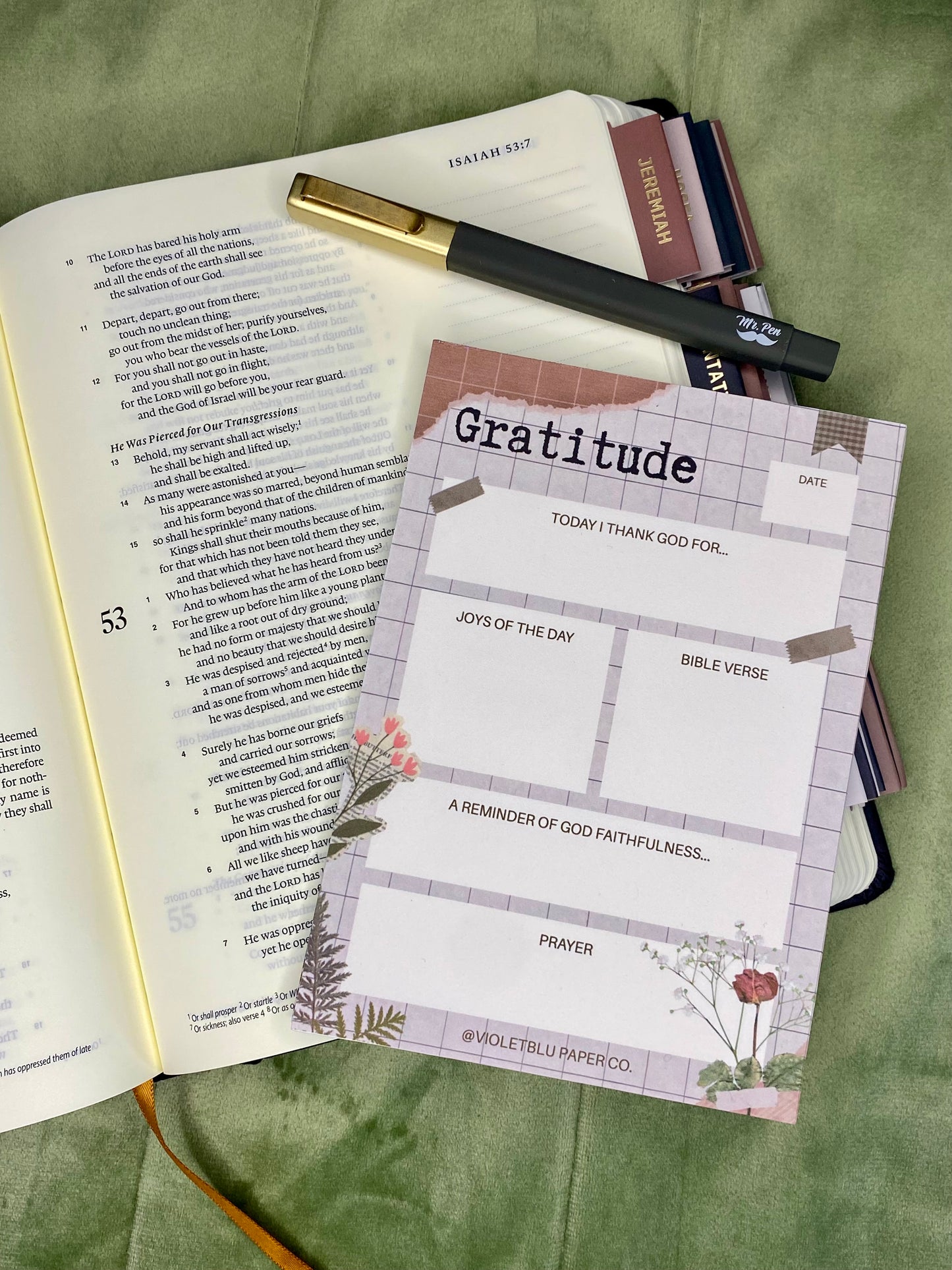 Gratitude Faith Journal Notepad | Christian Stationery | Violetblu Paper Co.