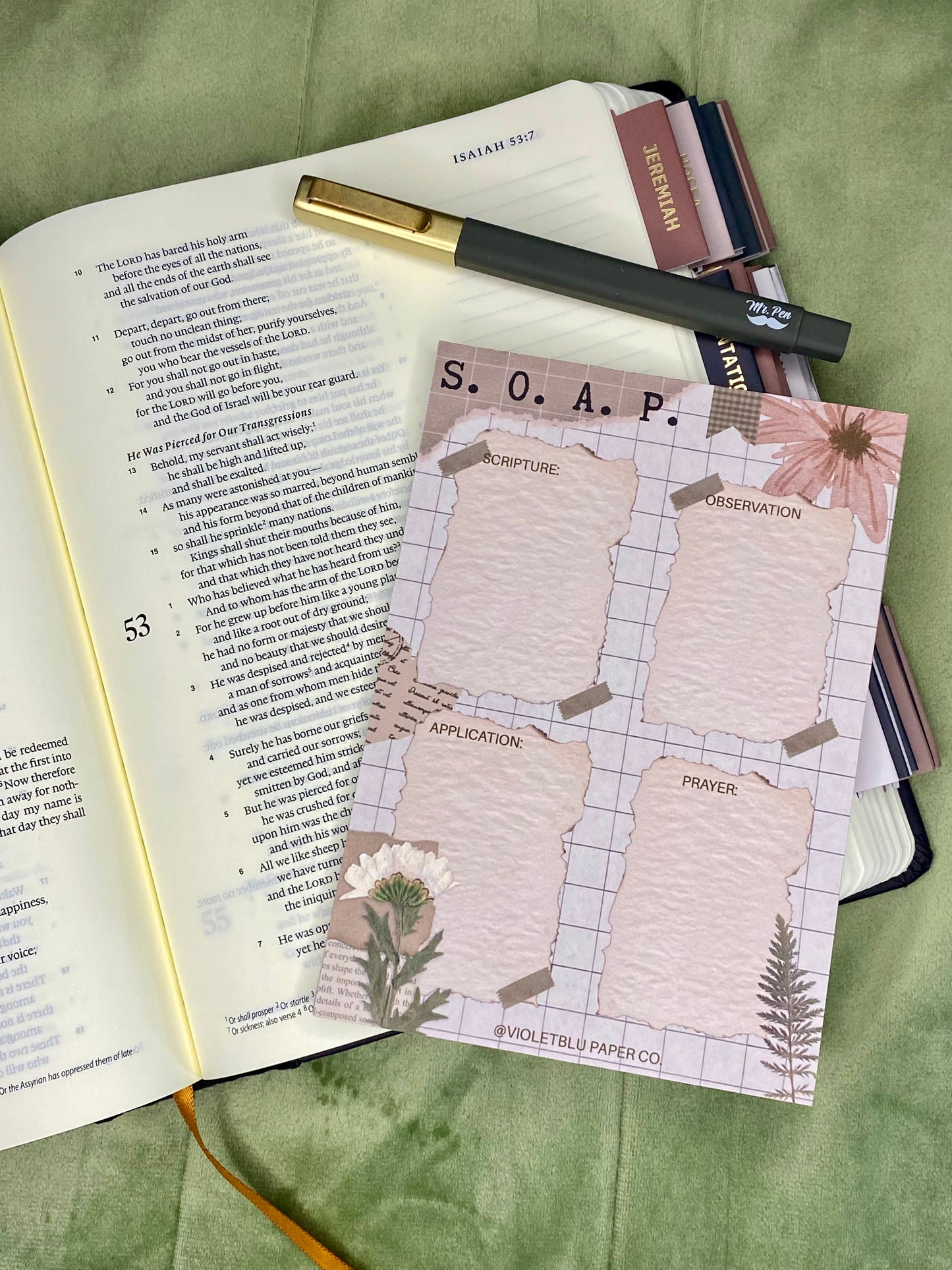 S.O.A.P. Bible Study Notepad | Christian Stationery | Violetblu Paper Co.
