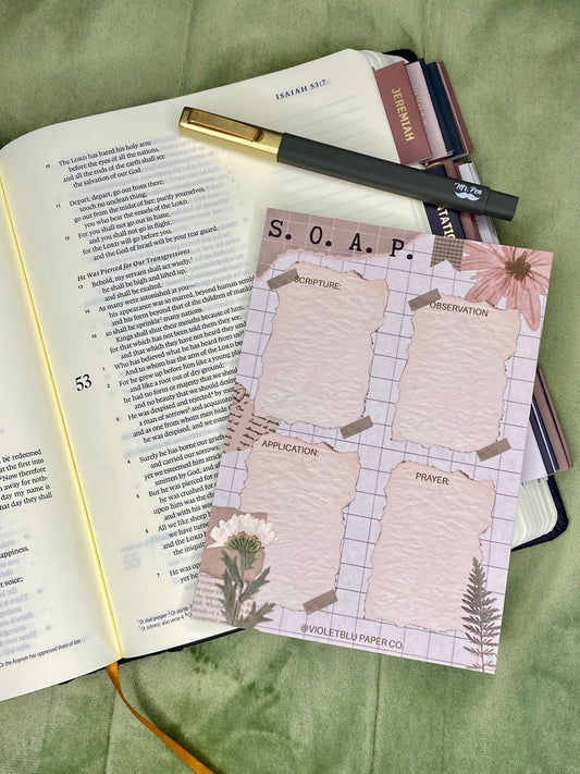 S.O.A.P. Bible Study Notepad | Christian Stationery | Violetblu Paper Co.