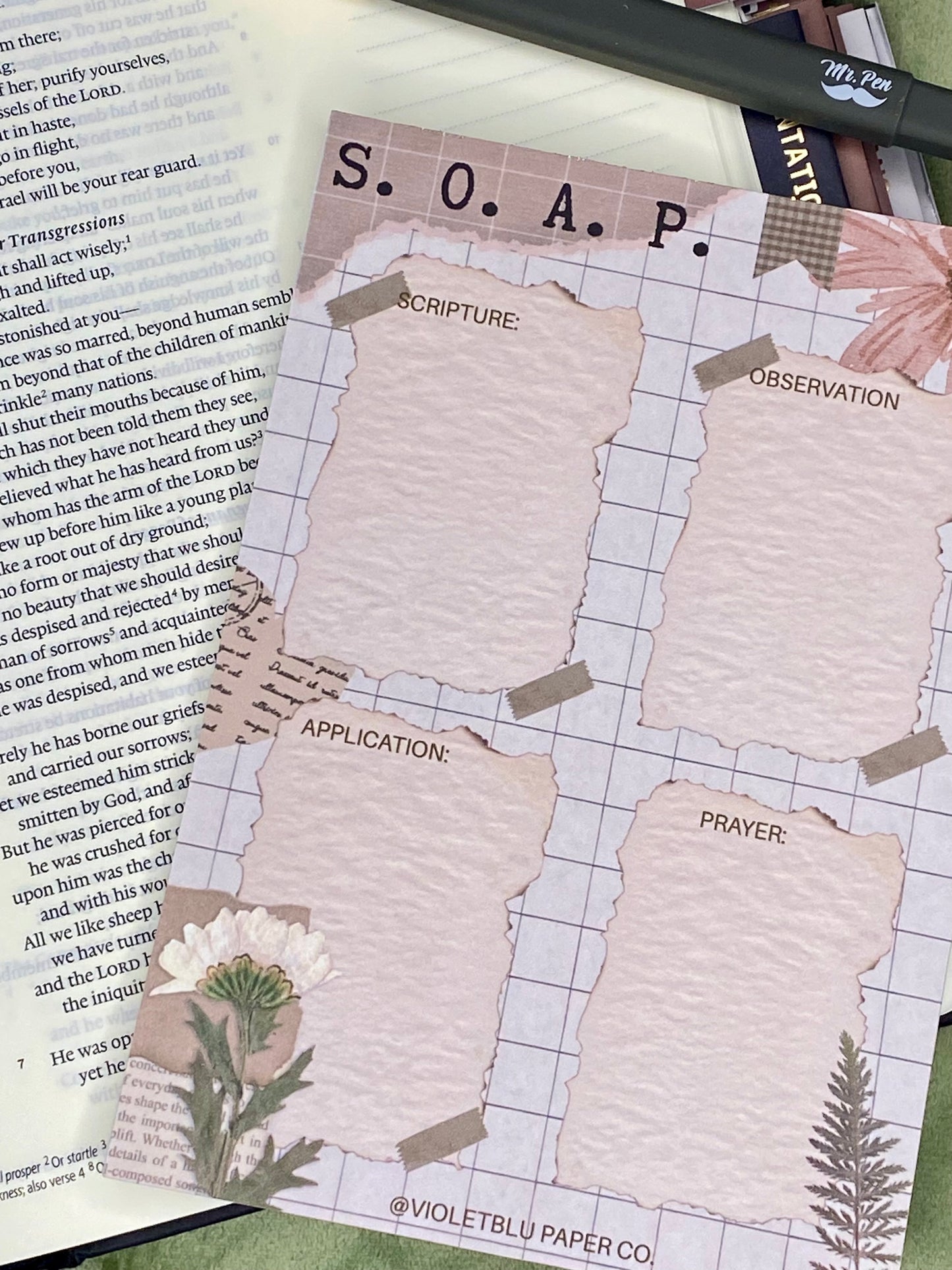 S.O.A.P. Bible Study Notepad | Christian Stationery | Violetblu Paper Co.