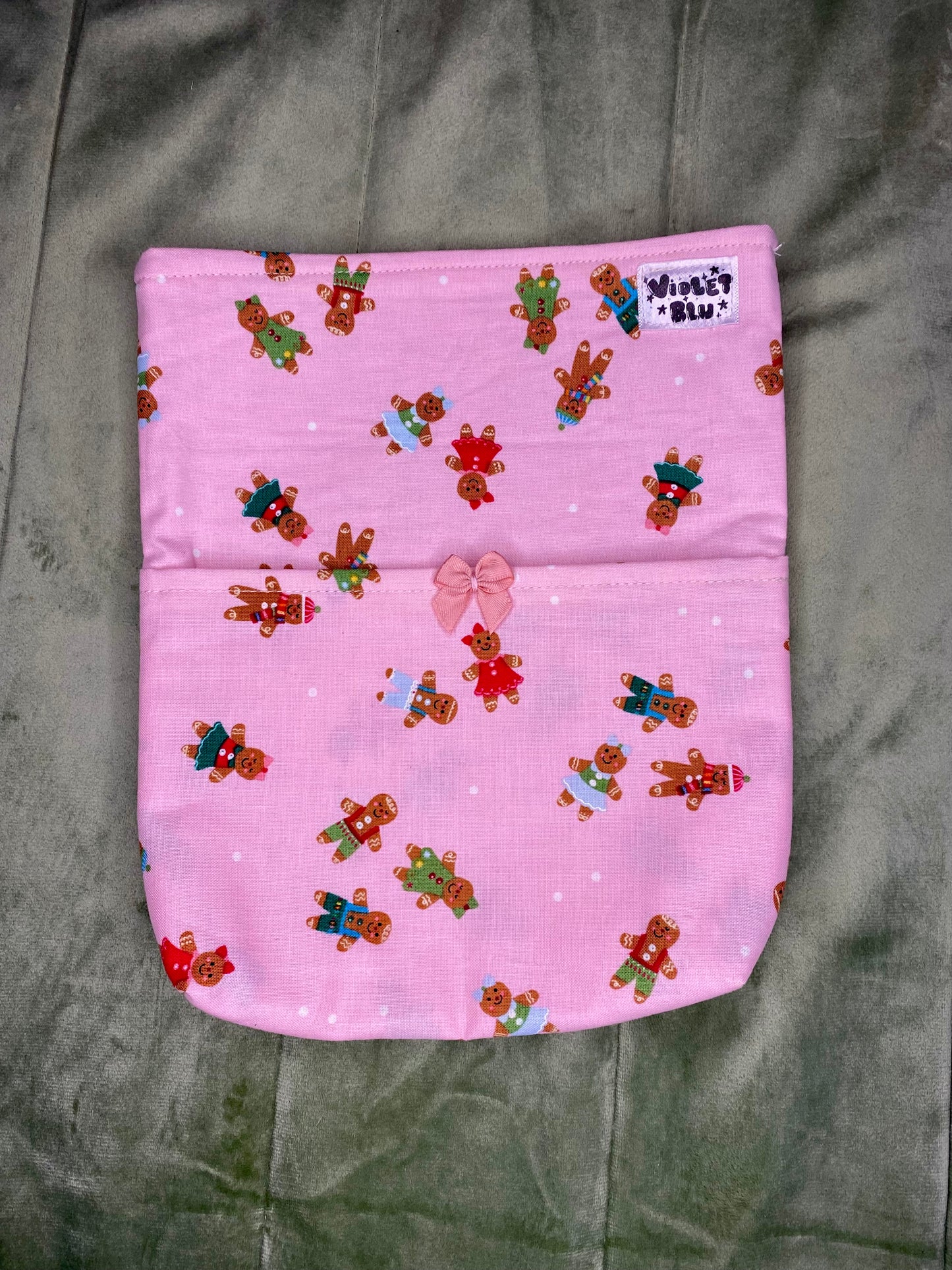 Gingerbread Cookies Fabric Book Sleeve | Bible, Book, or Planner Cover | Violetblu Paper Co.