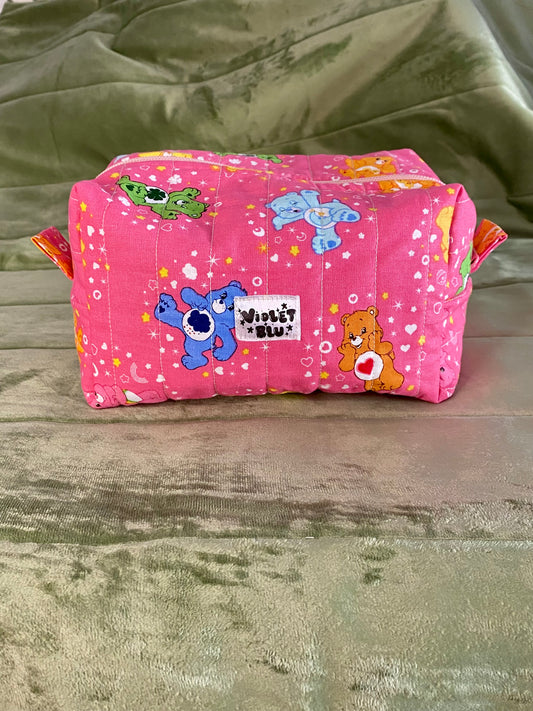 Cute Bears Pink Boxy Zipper Pouch – Handmade | Violetblu Design Co.