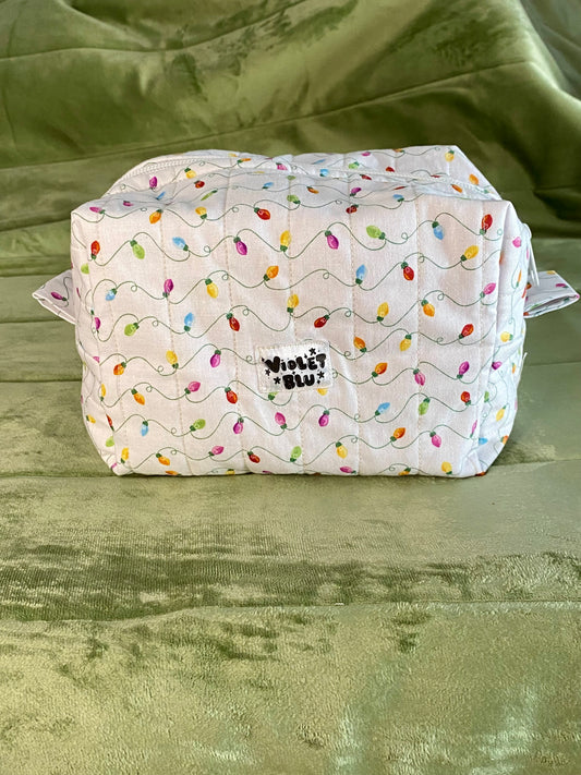 Twinkle Lights Boxy Zipper Pouch – Handmade | Violetblu Design Co.