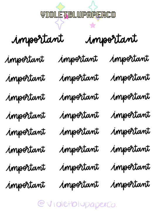 Important Script stickers