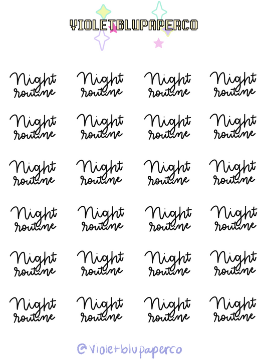 Night routine script stickers