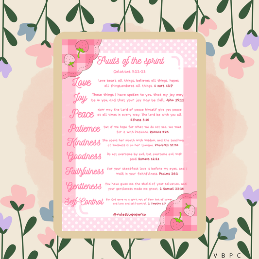 Fruit of the Spirit Scripture Prints | Christian Wall Art | Digital Download | Violetblu Paper Co.