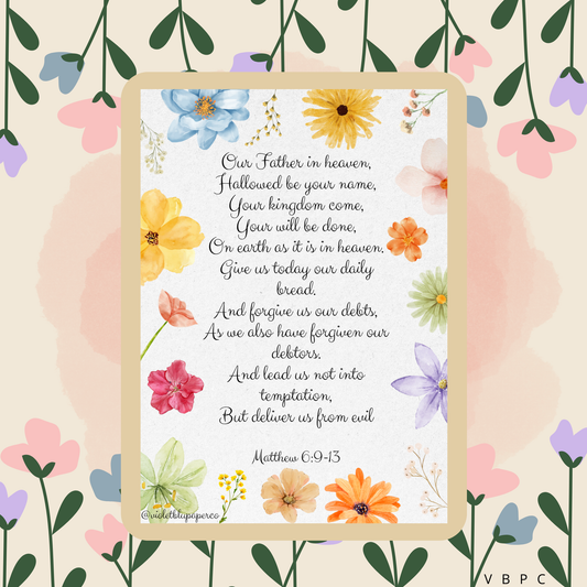 The Lord’s Prayer Scripture Prints | Christian Wall Art | Digital Download | Violetblu Paper Co.