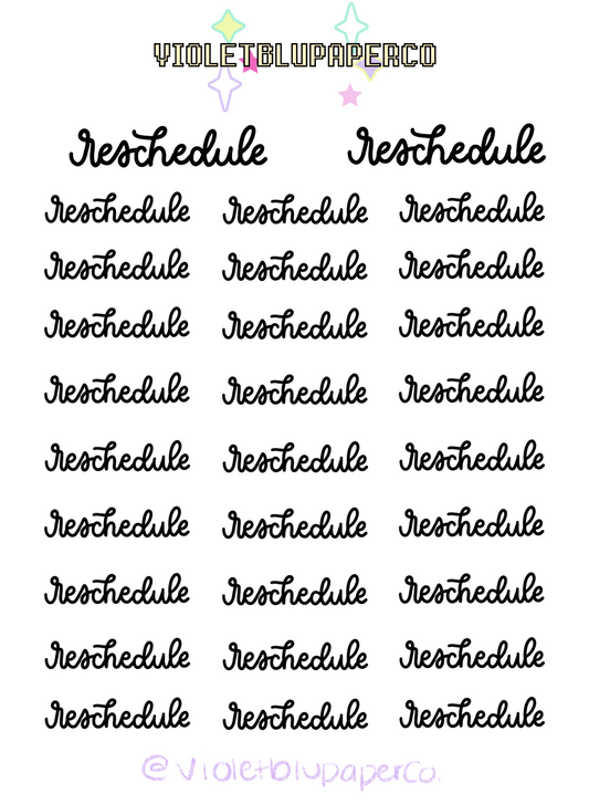 Reschedule script sticker