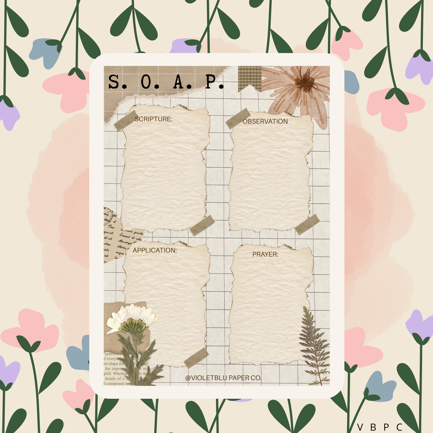 S.O.A.P. Bible Study Notepad | Christian Stationery | Violetblu Paper Co.