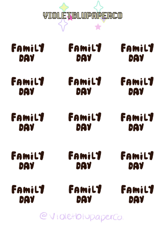 Family day bubble Stickers